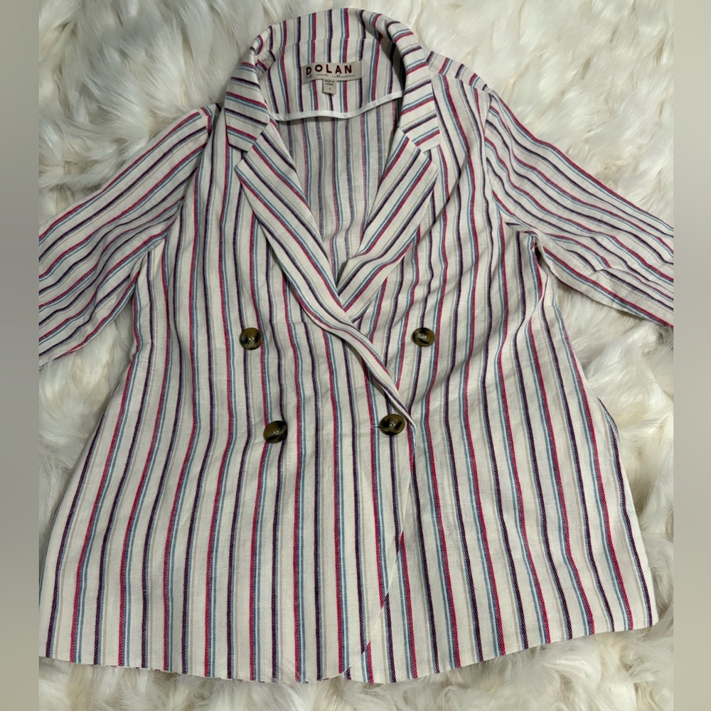 Dolan Striped Women's Blazer - Red and White